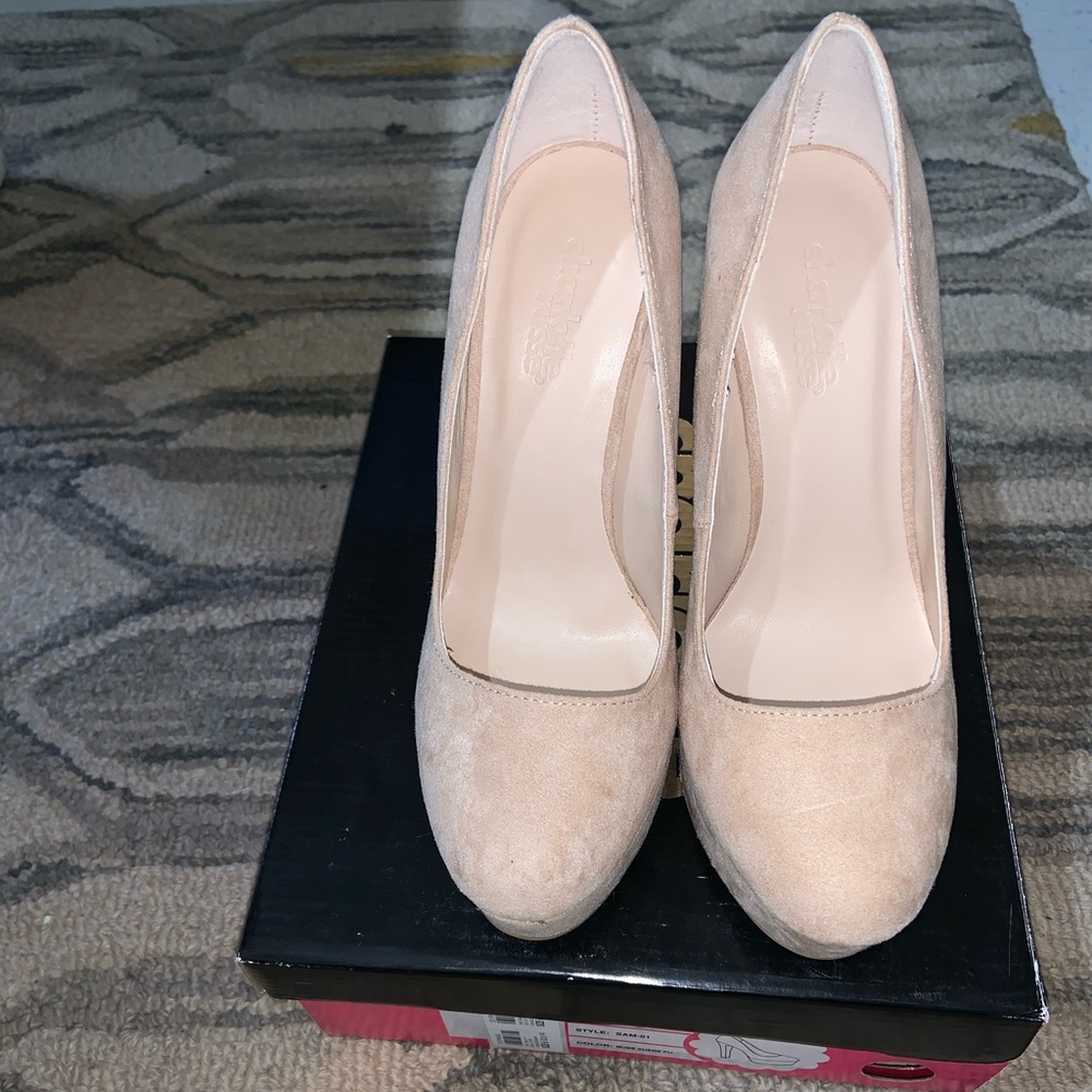 Nude tall high heels